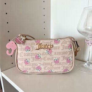 Juicy Couture “Berry Sweet” Beige and Pink Wristlet